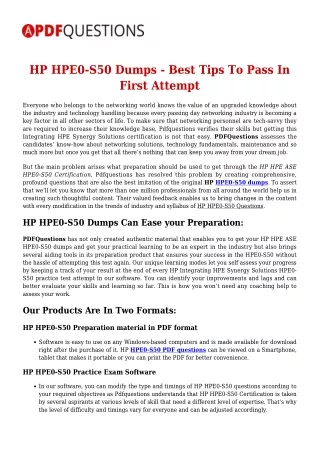Up-to-Date HP HPE0-S50 Exam Questions For Guaranteed Success