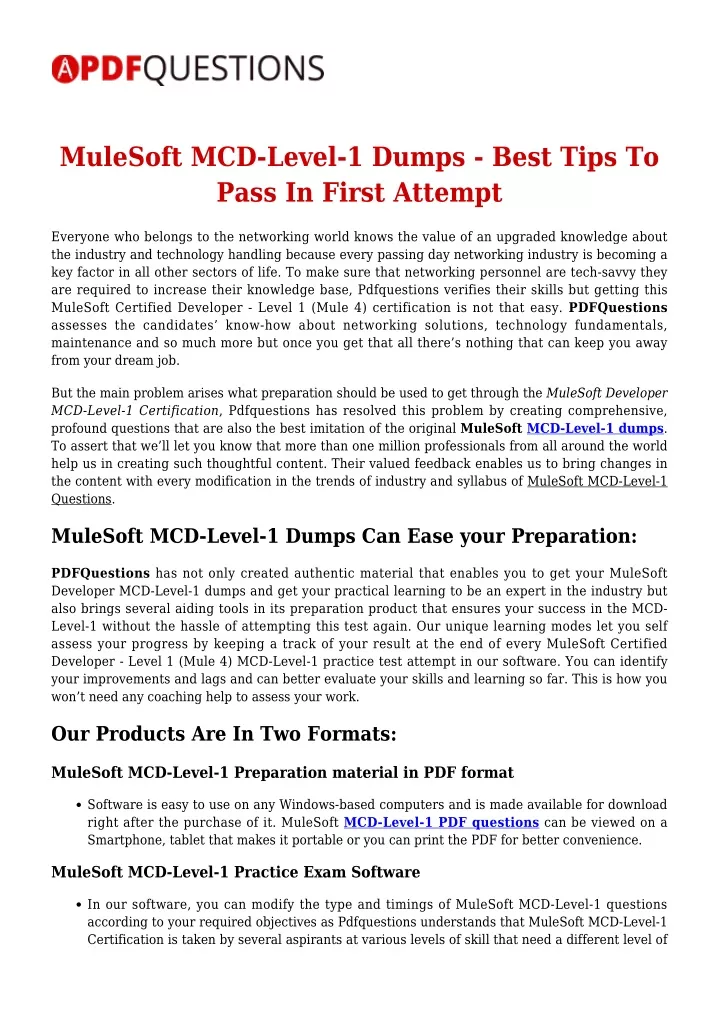 mulesoft mcd level 1 dumps best tips to pass