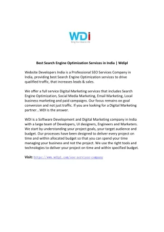 best search engine optimization services in india