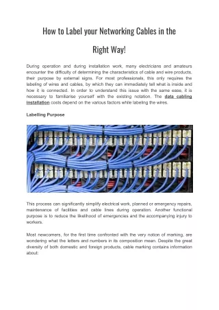 how to label your networking cables in the
