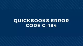 Quickbooks Error Code C=184