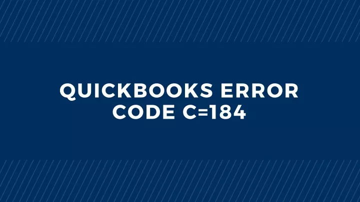 quickbooks error code c 184