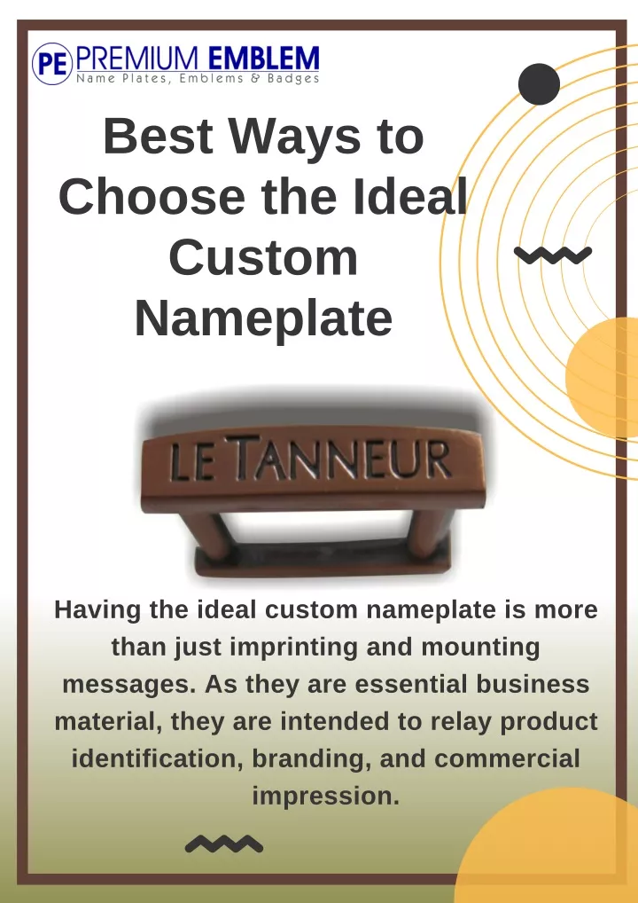best ways to choose the ideal custom nameplate