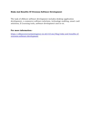 risks and benefits of overseas software
