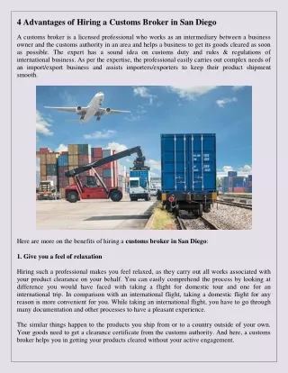 4 advantages of hiring a customs broker