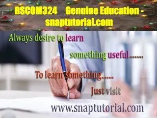 BSCOM324     Genuine Education - snaptutorial.com