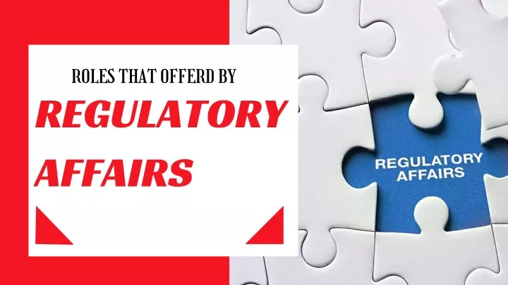 roles that offerd by regulatory affairs