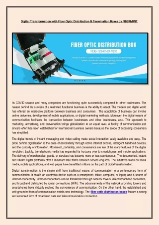 digital transformation with fiber optic
