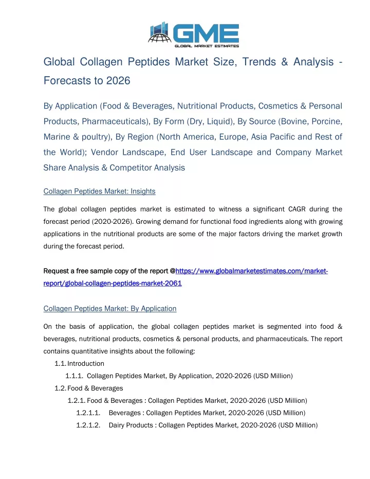 global collagen peptides market size trends