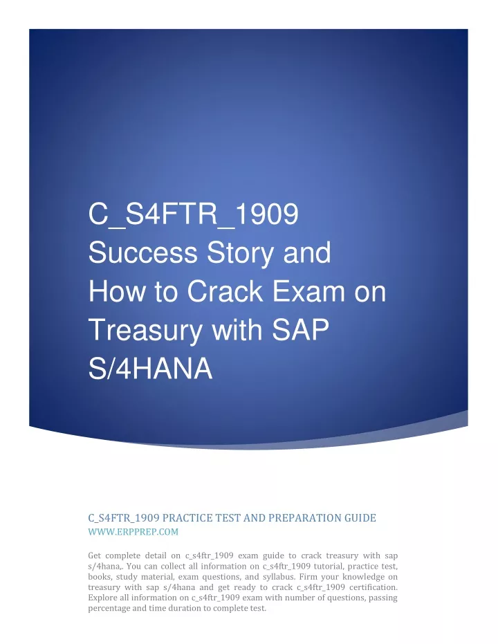 c s4ftr 1909 success story and how to crack exam