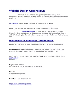 website design queenstown
