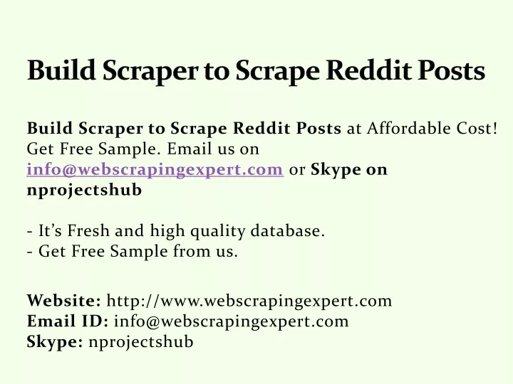 build scraper to scrape reddit posts