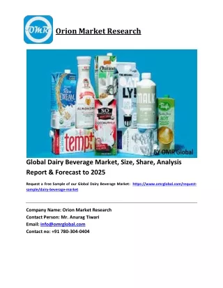 Global Dairy Beverage Market Growth, Size, Share, Industry Report and Forecast 2020-2026