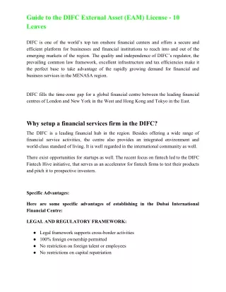 guide to the difc external asset eam license