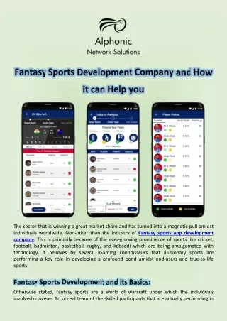 Fantasy Sports Development Company