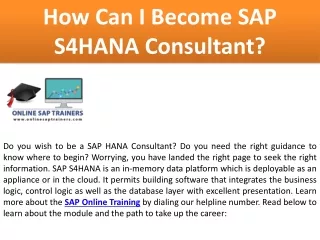 How Can I Become SAP S4HANA Consultant?