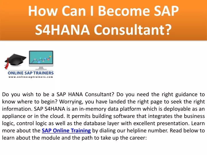 how can i become sap s4hana consultant