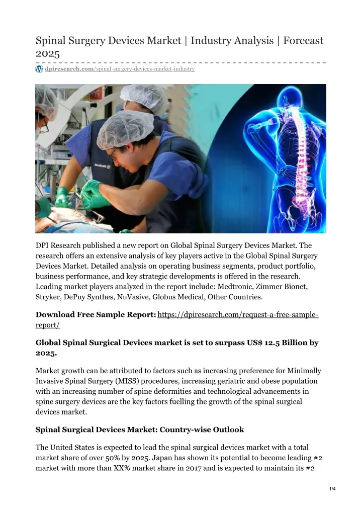 spinal surgery devices market industry analysis