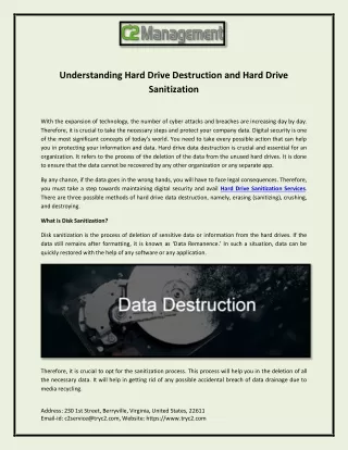 Understanding Hard Drive Destruction and Hard Drive Sanitization