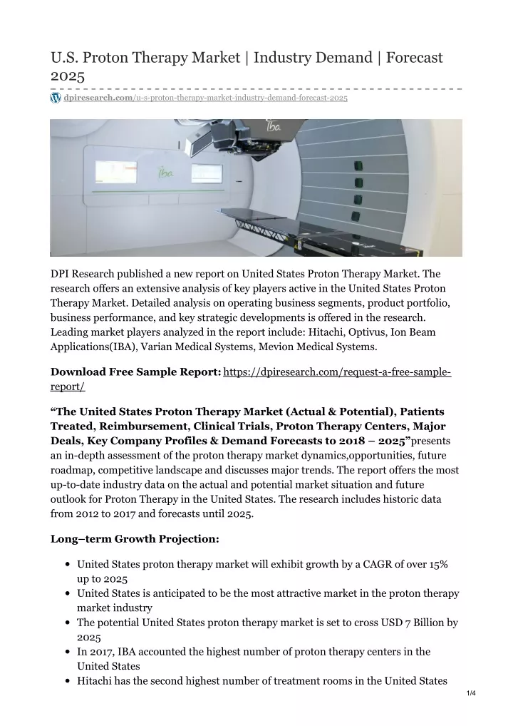 u s proton therapy market industry demand