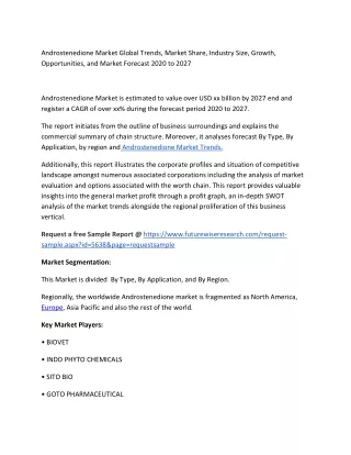 androstenedione market global trends market share