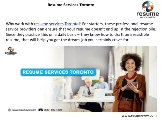 resume services toronto
