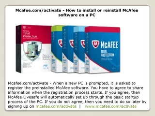 mcafee com activate how to install or reinstall