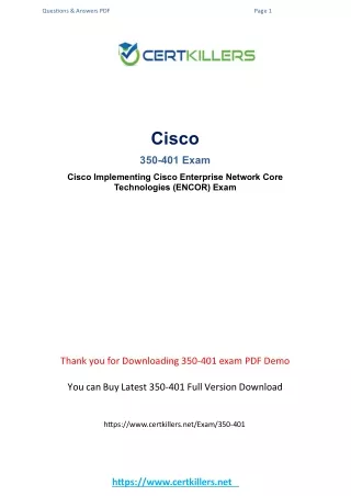Cisco ENCOR 350-401 Test Questions