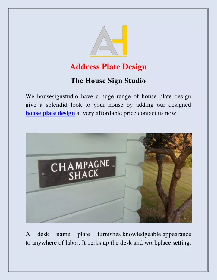 address plate design