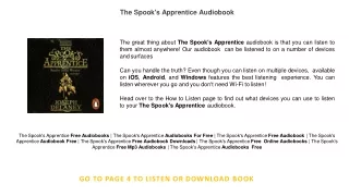 The Spook's Apprentice Audiobook
