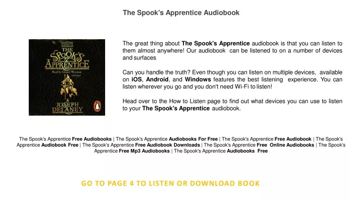 the spook s apprentice audiobook