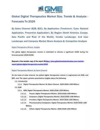Global Digital Therapeutics Market Size, Trends & Analysis - Forecasts To 2026