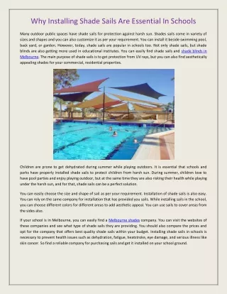 why installing shade sails are essential
