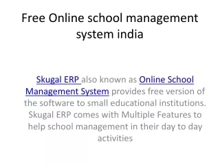 free online school management system india