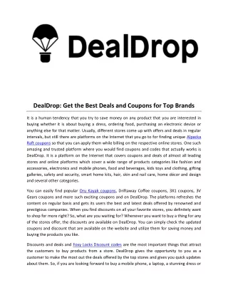 DealDrop: Get the Best Deals and Coupons for Top Brands