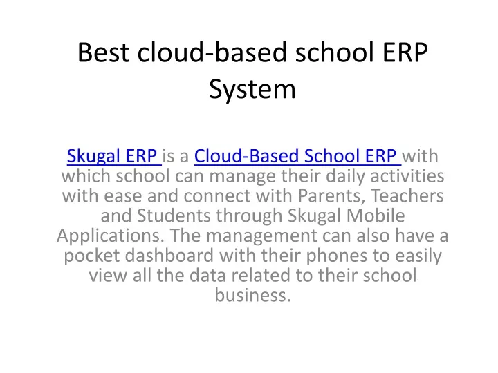 best cloud based school erp system