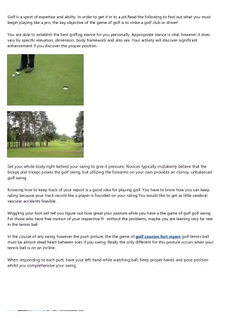 golf is a sport of expertise and ability in order