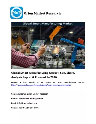 Global Smart Manufacturing Market Share, Trends & Forecast to 2026