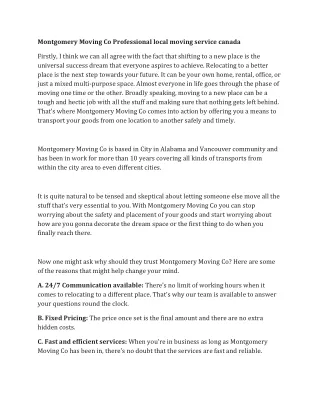 montgomery moving co professional local moving