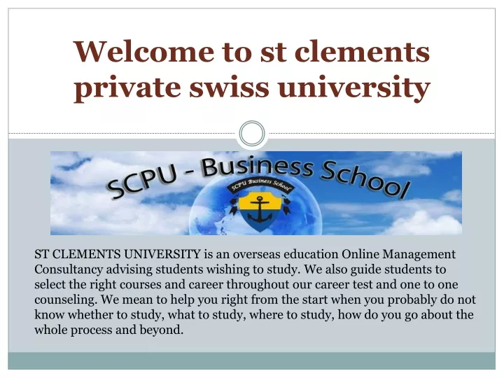 welcome to st clements private swiss university