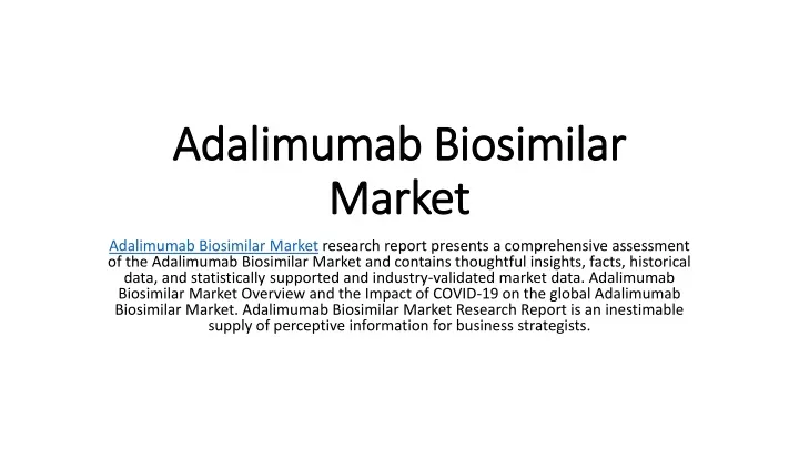 adalimumab biosimilar market