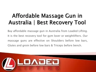 Affordable Massage Gun in Australia | Best Recovery Tool