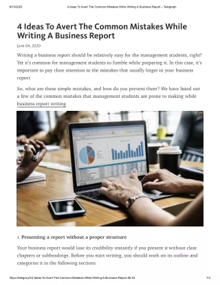 Common Mistakes While Writing A Business Report