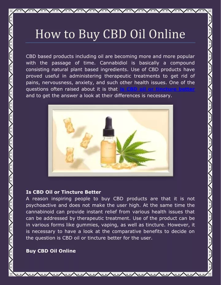 how to buy cbd oil online