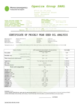 organic prickly pear seed oil  morocco