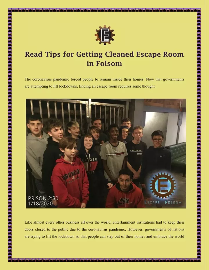 read tips for getting cleaned escape room