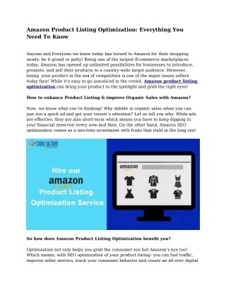amazon product listing optimization everything