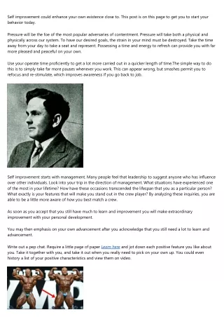 self improvement could enhance your own existence
