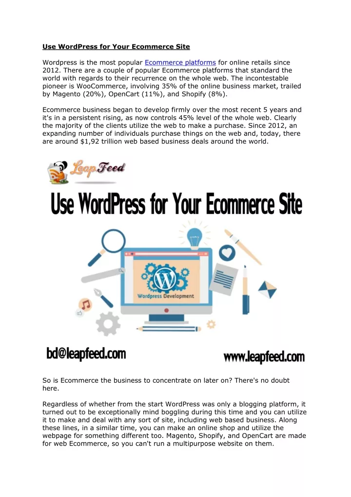 use wordpress for your ecommerce site wordpress