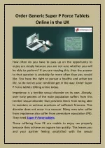 Order Generic Super P Force Tablets Online in the UK now !! - slide 1